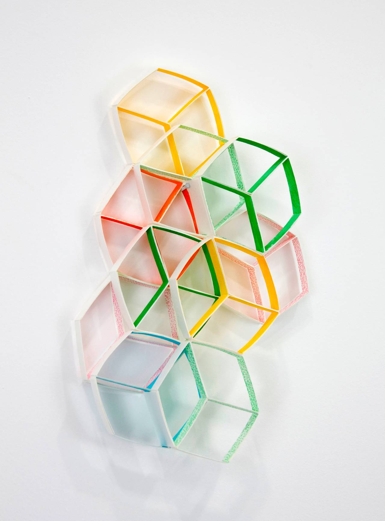Alex Paik Study 3 for Modular Wall Installation Hexagon (Cube) For Sale at 1stdibs