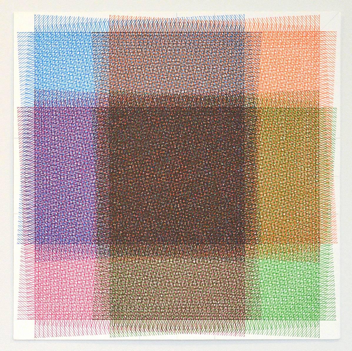 Sara Eichner, 32 Layers Pink and Orange, 2016, Ink, Rag Paper, Pen For Sale 2
