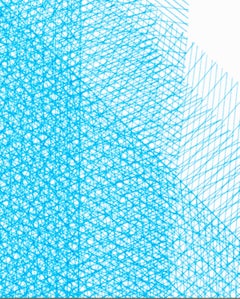 Sara Eichner, 16 Layers Blue, 2015, Inchiostro, carta di stracci, penna