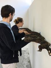 Kathleen Vance, Newtown Creek Waterway, 2017, Found Objects, Acrylic Paint, Wood