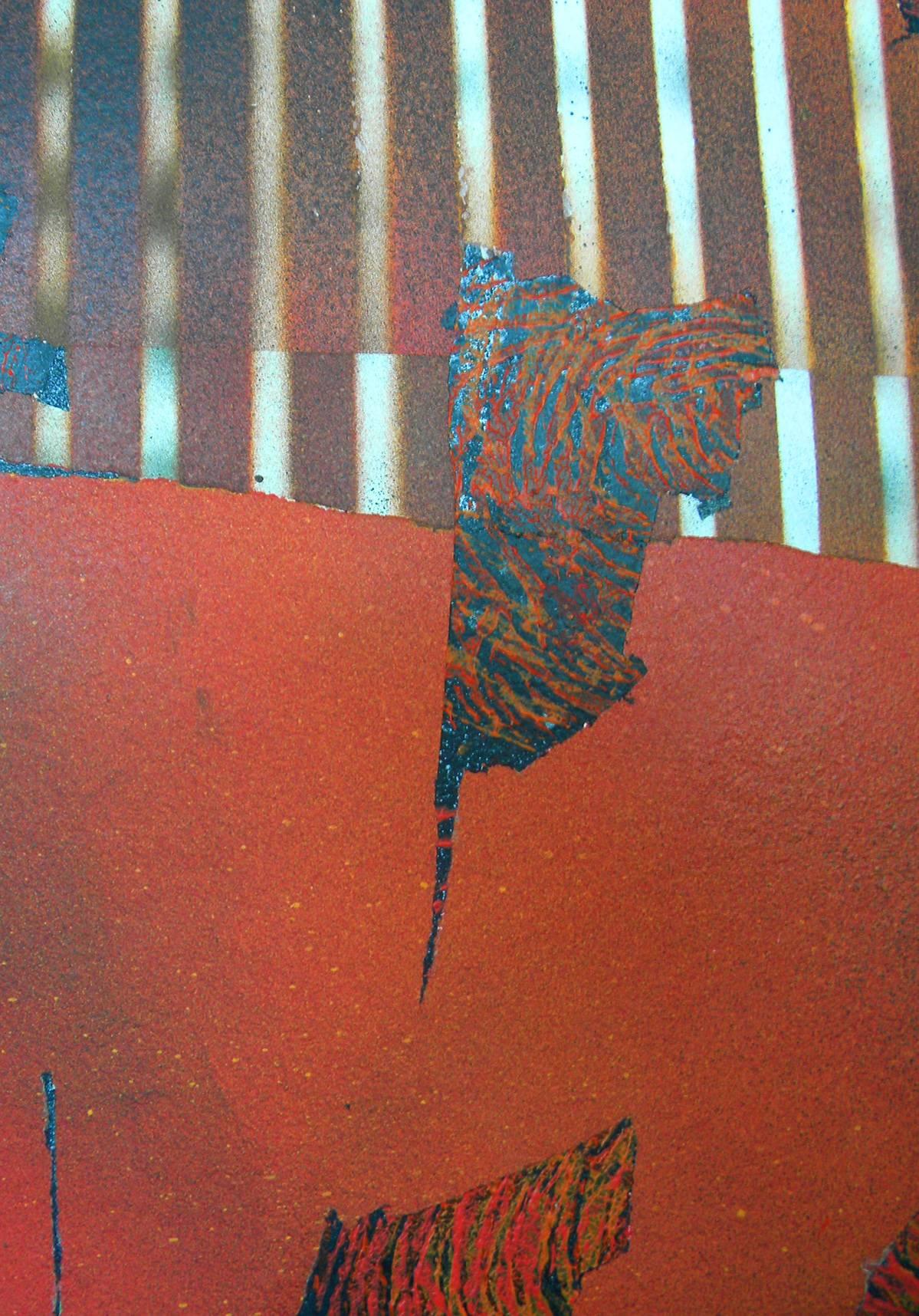 Jane Sangerman, Digit 45, 2016, carta, vernice spray, vernice acrilica. Astrazione. in vendita 1