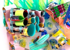 Elizabeth Riley, Video Feet, 2017, Paper, Acrylic Paint, Inkjet Print, Polyester