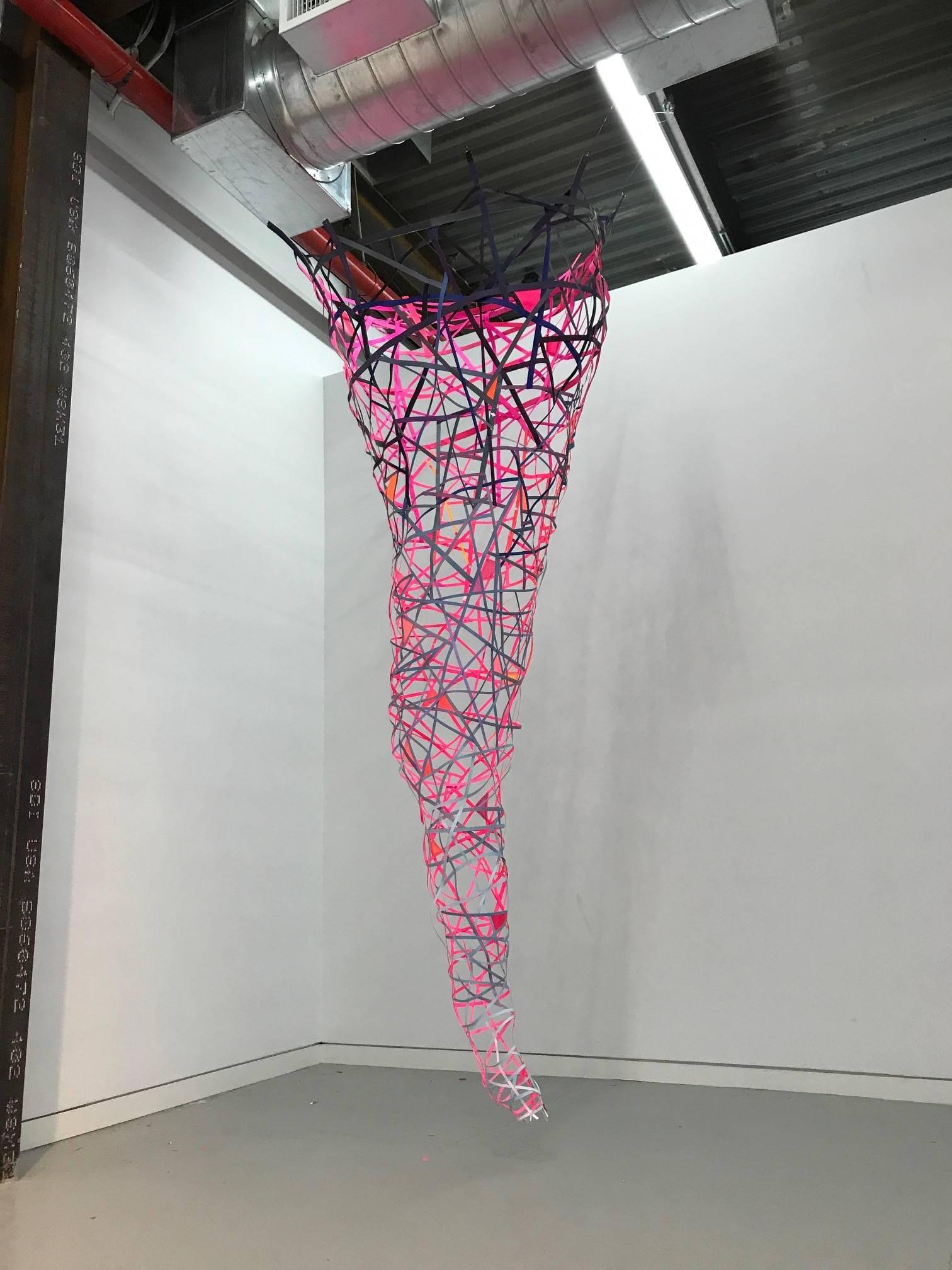 Joan Grubin, Air Net, 2018, Mylar, Paper, Acrylic Paint For Sale 1
