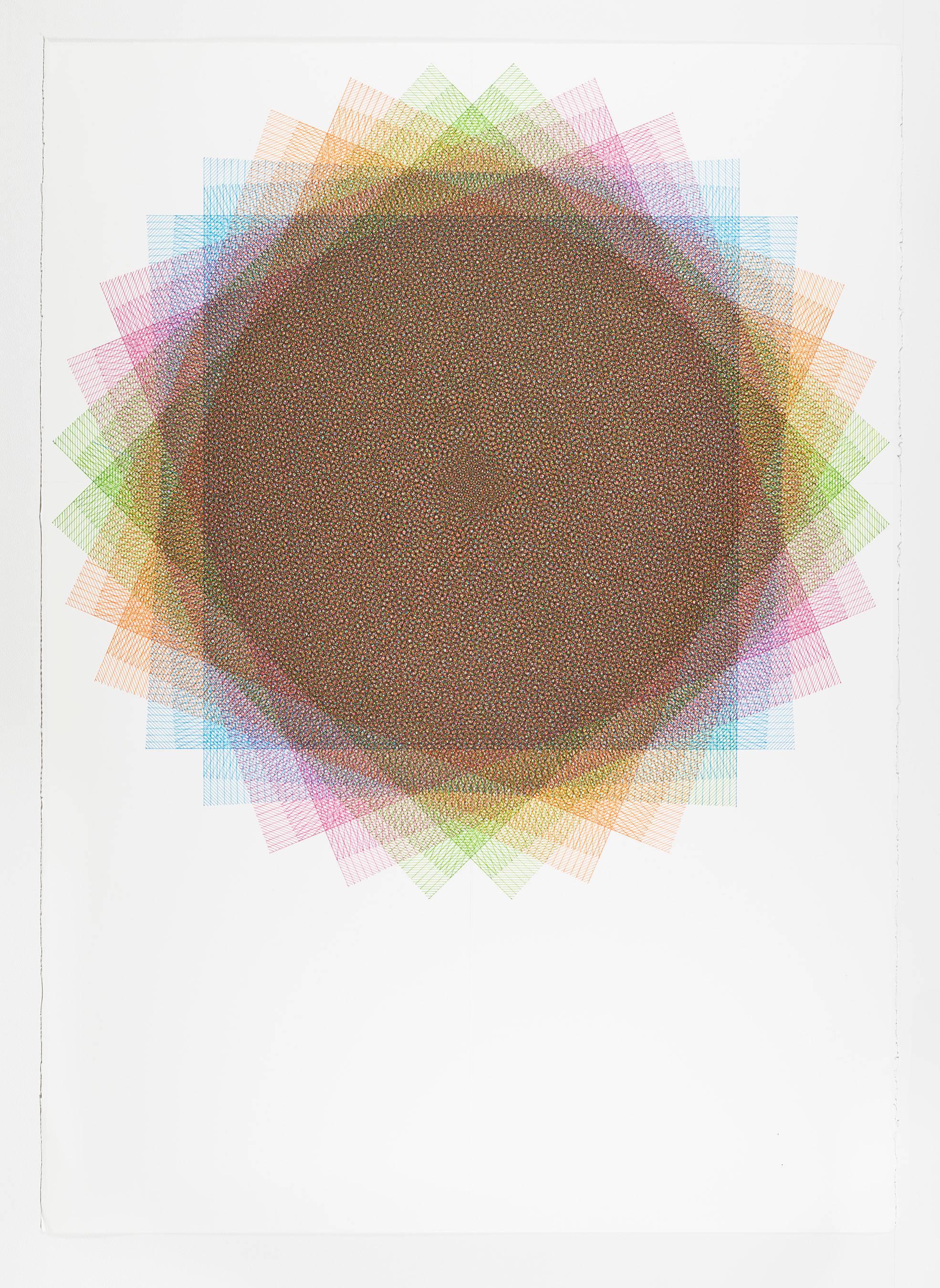 Sara Eichner, 32 Layers, 4 Colors, 2017, Minimalist Op-Art,  Ink, Pen