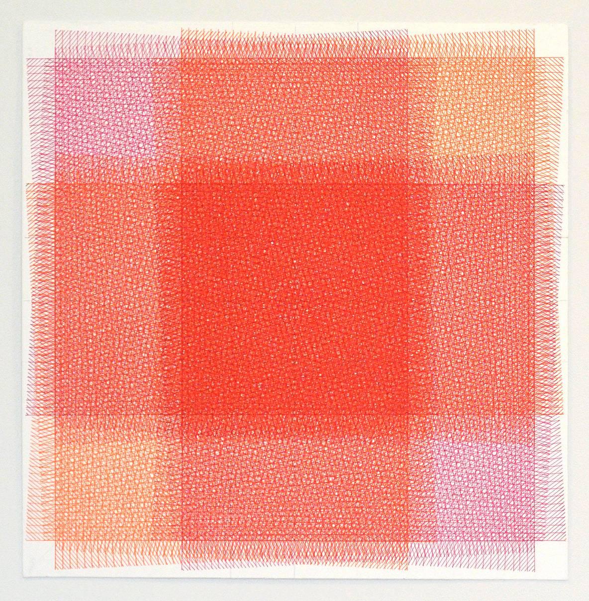 Sara Eichner, 32 Layers Pink and Orange, 2016, , Minimalist Abstraction, Ink