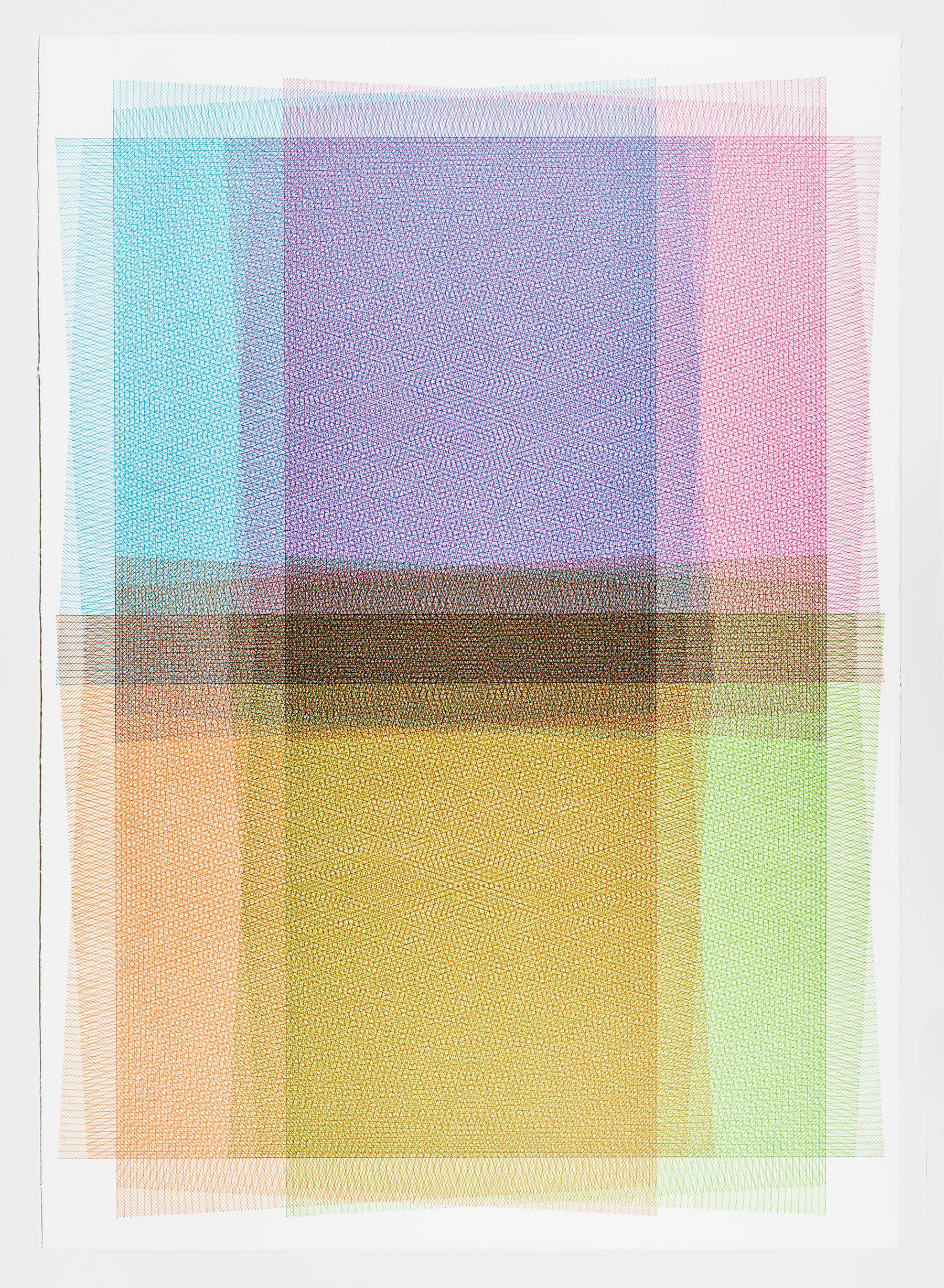 Sara Eichner, 32 Lagen, 4 Farben, 2017, Minimalistische Abstraktion,  Tinte