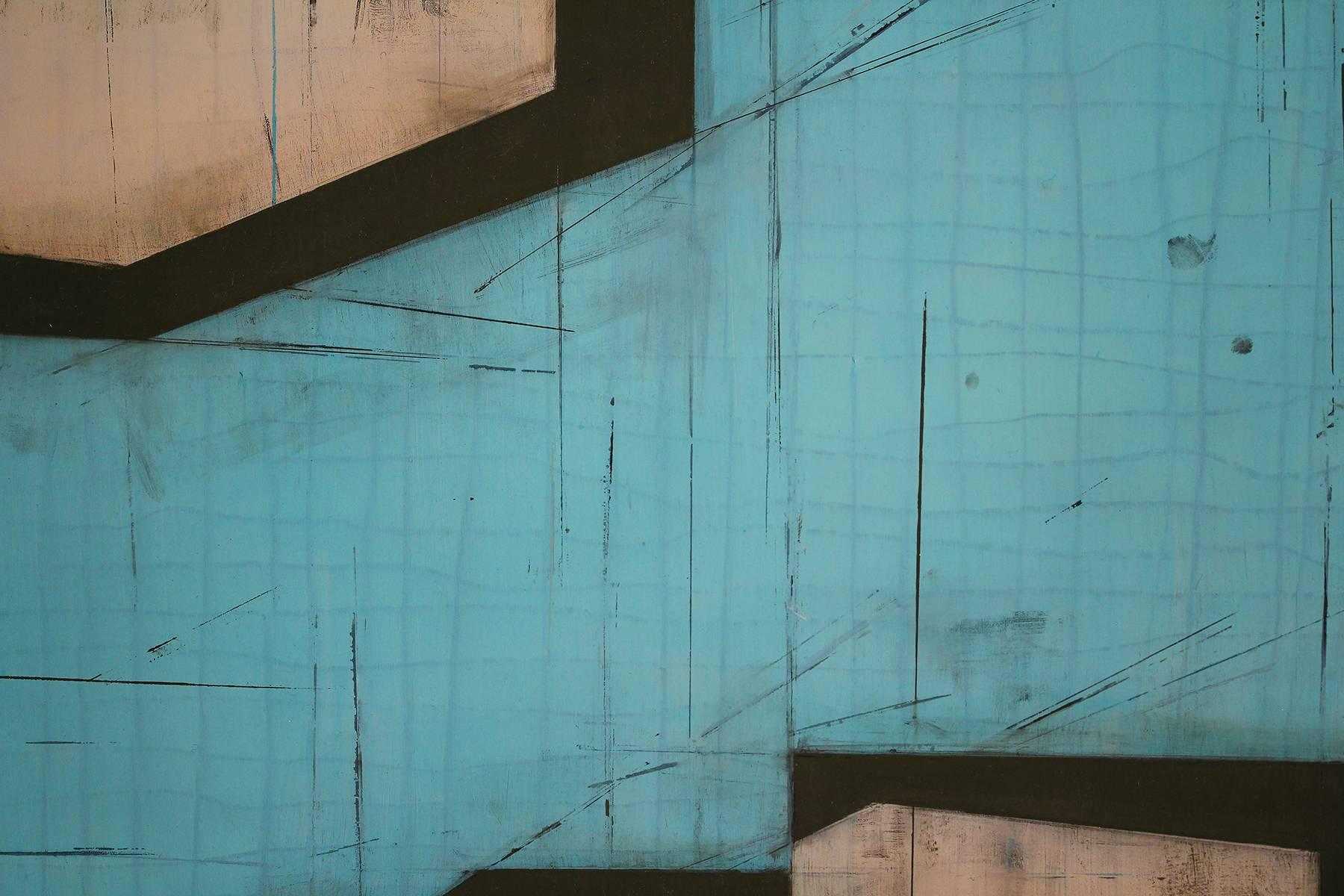 Steven Baris, Drift 8, 2018, Astrazione minimalista, mylar, pittura a olio in vendita 1