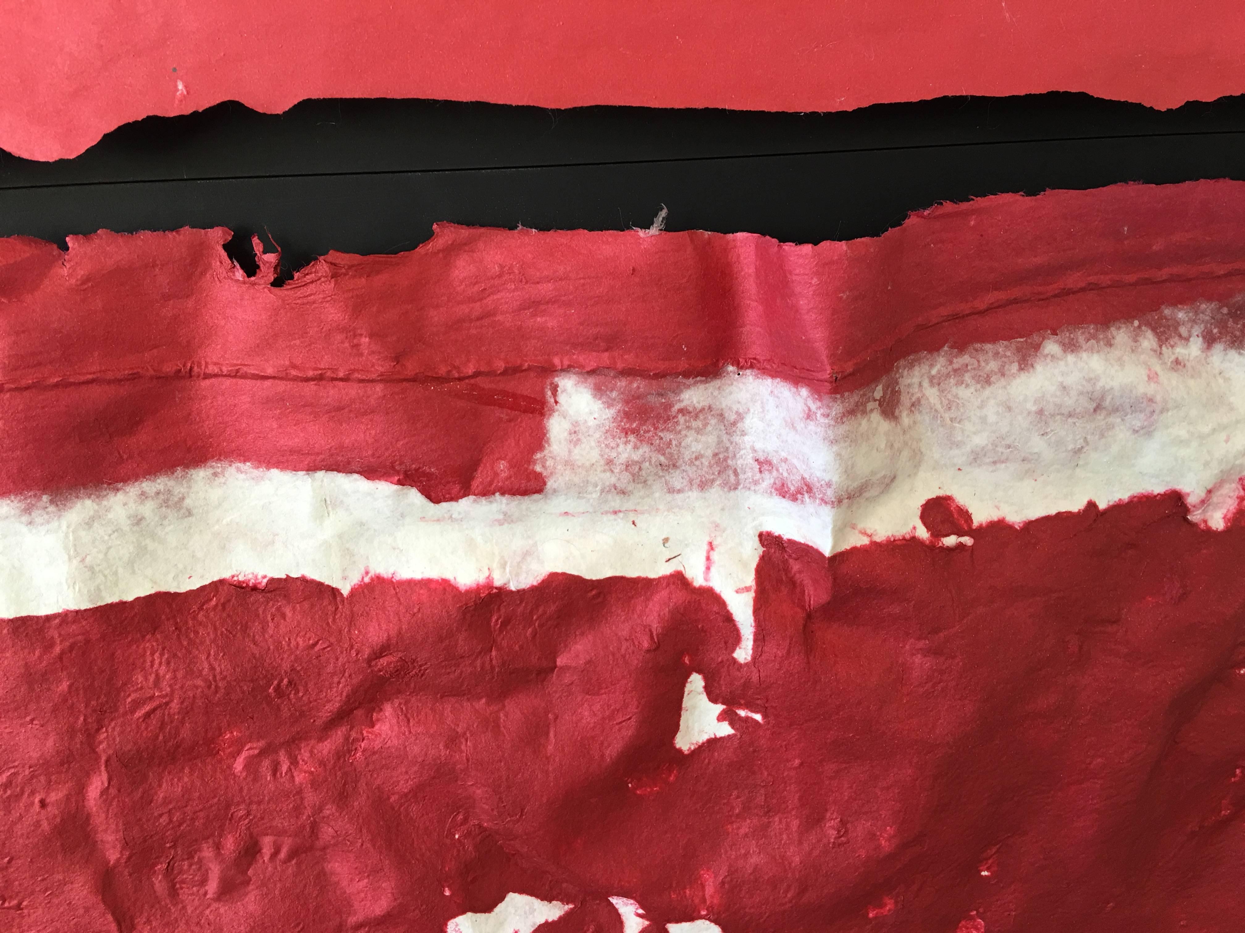 Sylvia Schwartz, „Red Plane“, 2016, Faden, Masonit, Acrylfarbe, Minimalistisch im Angebot 5