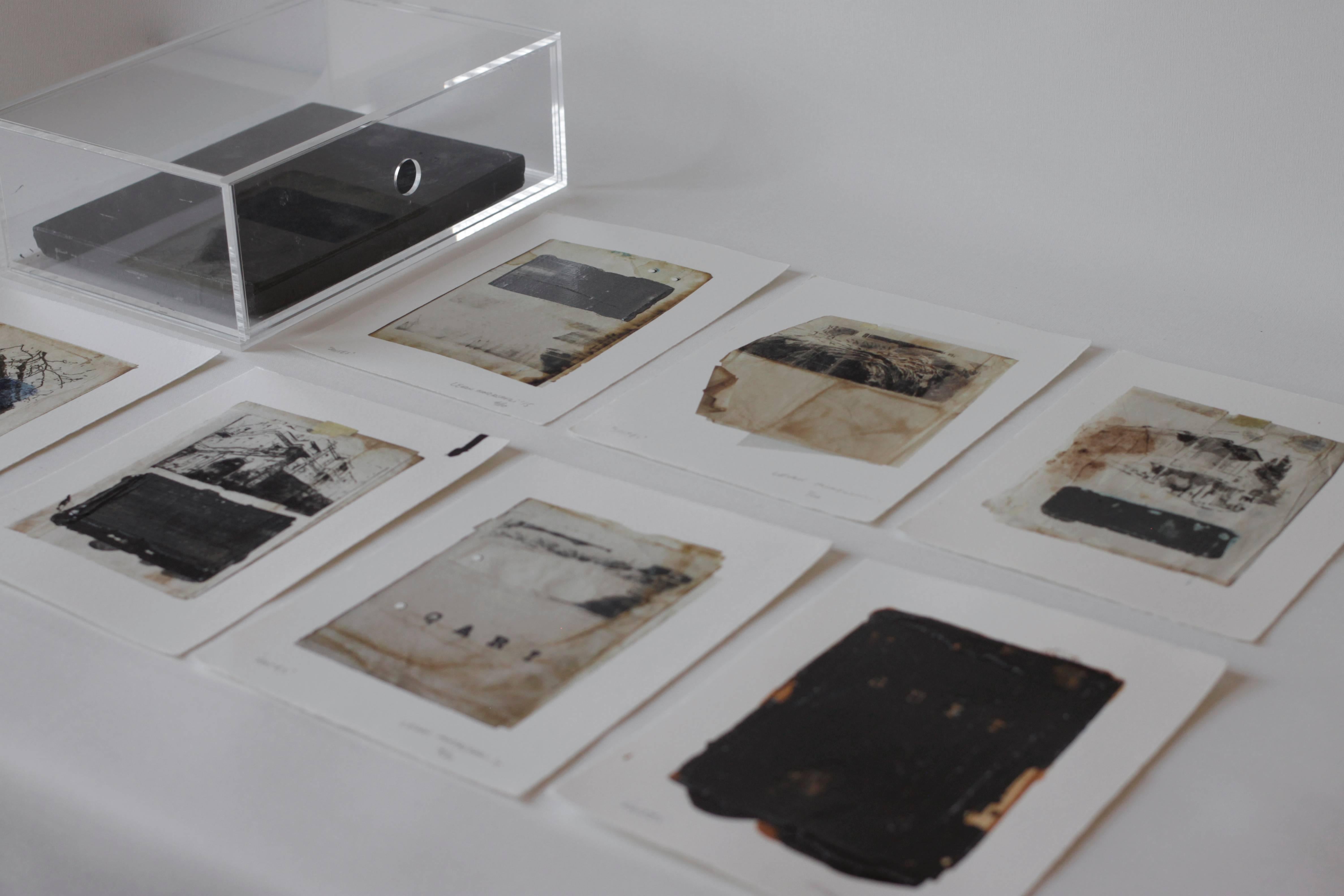 Encre d'archives, papier d'archives, peinture acrylique, Suites, de Levan Mindiashvili, 2015,  en vente 1