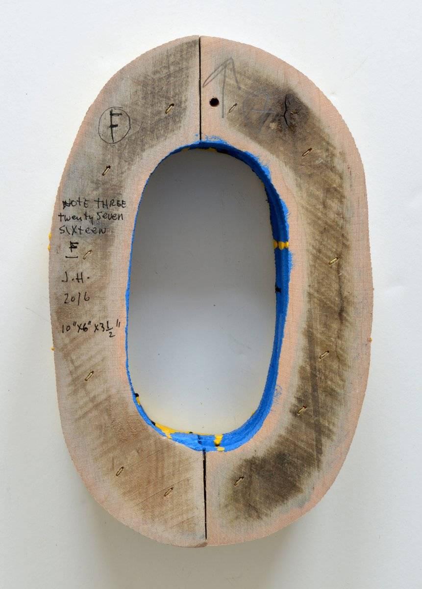 Jesse Hickman, Anmerkung Dreizehnundzwanzig Sechzehnzehn F, 2016, Emaille, Holz, Klebstoff im Angebot 3