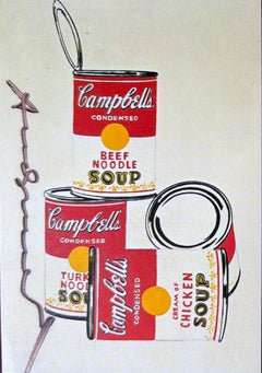 Art Card: Andy Warhol - Four Campbells Soup Cans Hand signed by Andy Warhol 1962