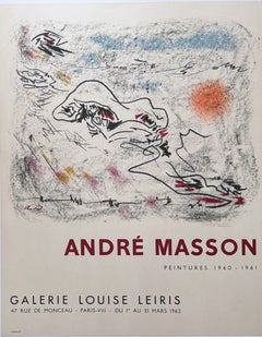 Andre Masson - rare French lithographic poster, Galerie Louise Leiris, Paris