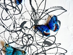 Serena Bocchino - Harmonie avec le bleu Peinture à l'émail signée sur toile tendue