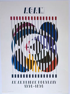 Yaacov Agam - «Un retrato americano 1776-1976», póster litográfico en offset, sin enmarcar