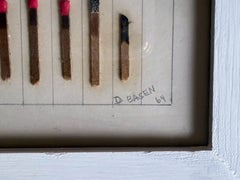 Dan Basen – Ohne Titel, Streichhölzer und Assemblage aus verschiedenen Materialien; signiert, doppelt gerahmt