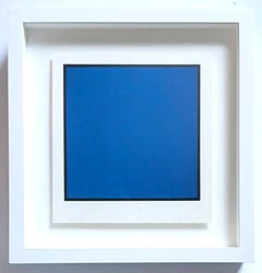 Winston Roeth - Blue Abstraction Letterpress woodblock print on BFK Rives paper