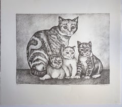 Christine McGinnis – Katze und Kätzchen, Radierung mit Plattenton, signiert/N, ungerahmt