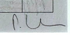 Peter Halley – Originalzeichnung aus der Gefängniszelle, Graphit auf Papier, signiert, gerahmt