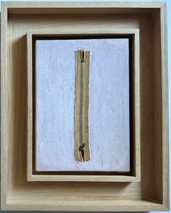 Dan Basen - untitled Zipper painting, zipper and paint on canvas, Signed, Framed