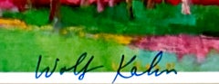 Wolf Kahn – Kunstkarte mit Landschaftsmotiv (von Wolf Kahn handsigniert und mit Widmung versehen, gerahmt)