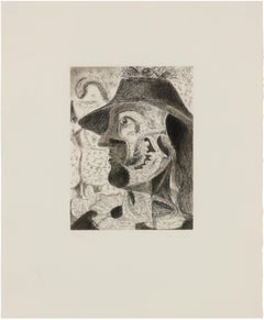 George Condo - Untitled (Man) etching on wove paper, signed/n, 42/55, Framed