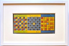 Alfred Jensen - Rara cartolina d'arte PACE degli anni '70 (autografata a mano da Alfred Jensen) Incorniciata