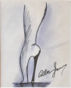 Allen Jones - Acquerello su scarpa senza titolo, firmato, proveniente dalla collezione dello storico dell'arte Ira Licht