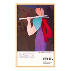 David Hockney - Poster de “Il flauto magico” (AUTOGRAFATO A MANO) Collezione di Don Cribb, incorniciato
