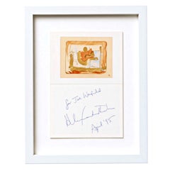Helen Frankenthaler - Tarjeta artística firmada: «Reflections I», con dedicatoria a Joe Warfield