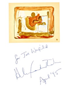 Helen Frankenthaler - signed Art Card: Reflections I, inscribed to Joe Warfield