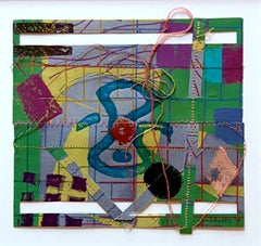 Alan Shields - Houston Oil Signed/N silkscreen collage relief, embossing, thread