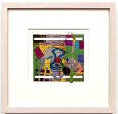Alan Shields - Houston Oil Signed/N silkscreen collage relief, embossing, thread