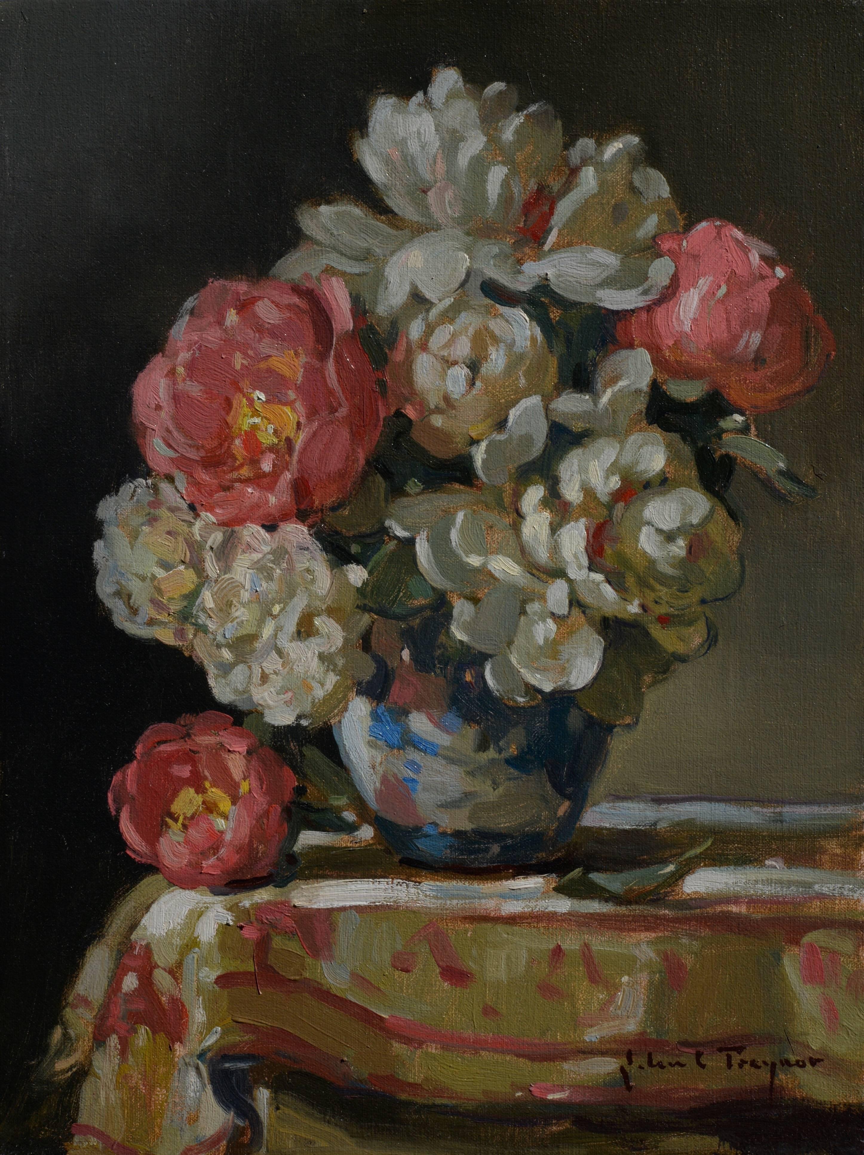 John C. Traynor Still-Life Painting - Pink and White Peonies