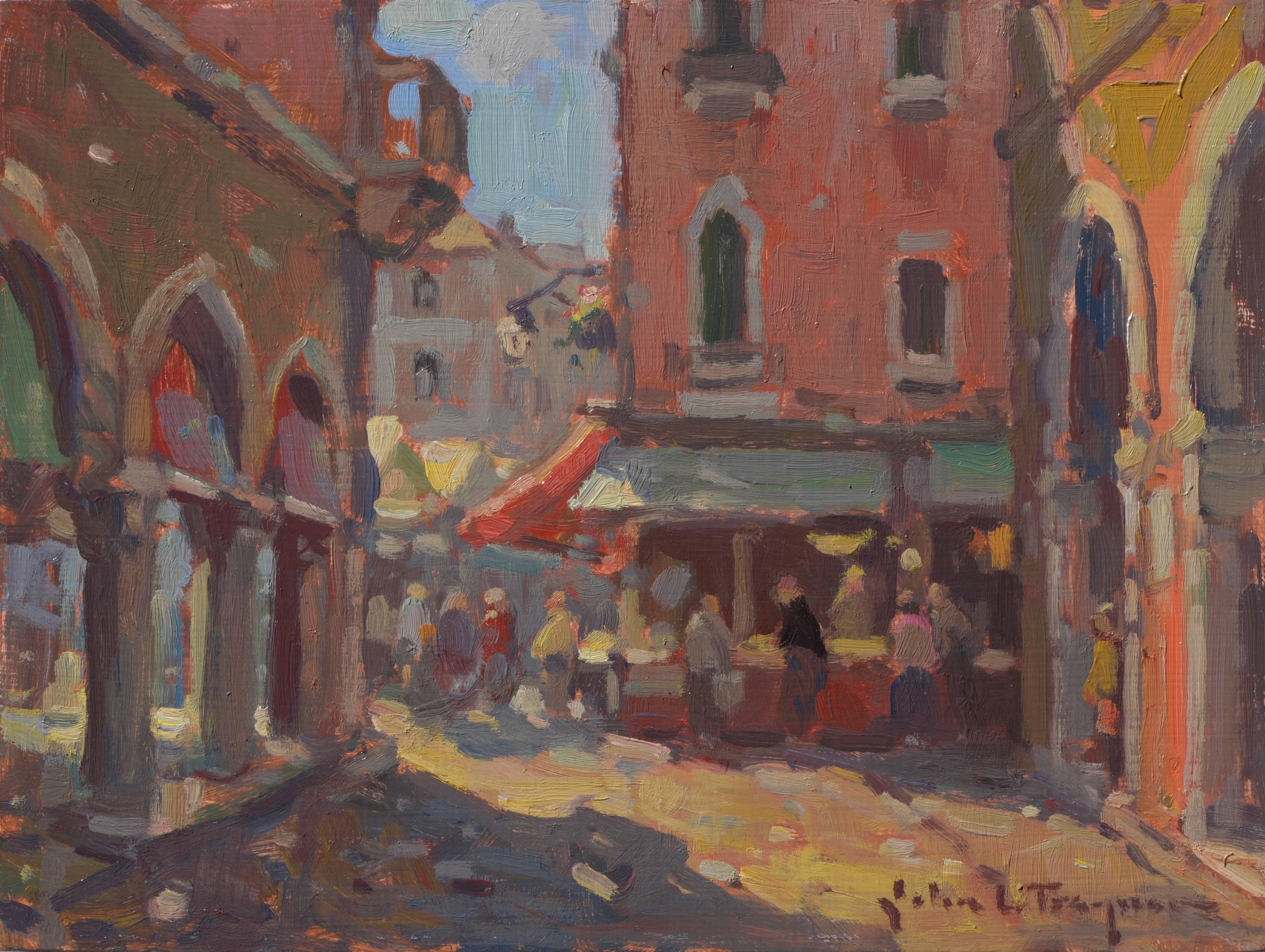 Rialto Marketplace - Painting by John C. Traynor