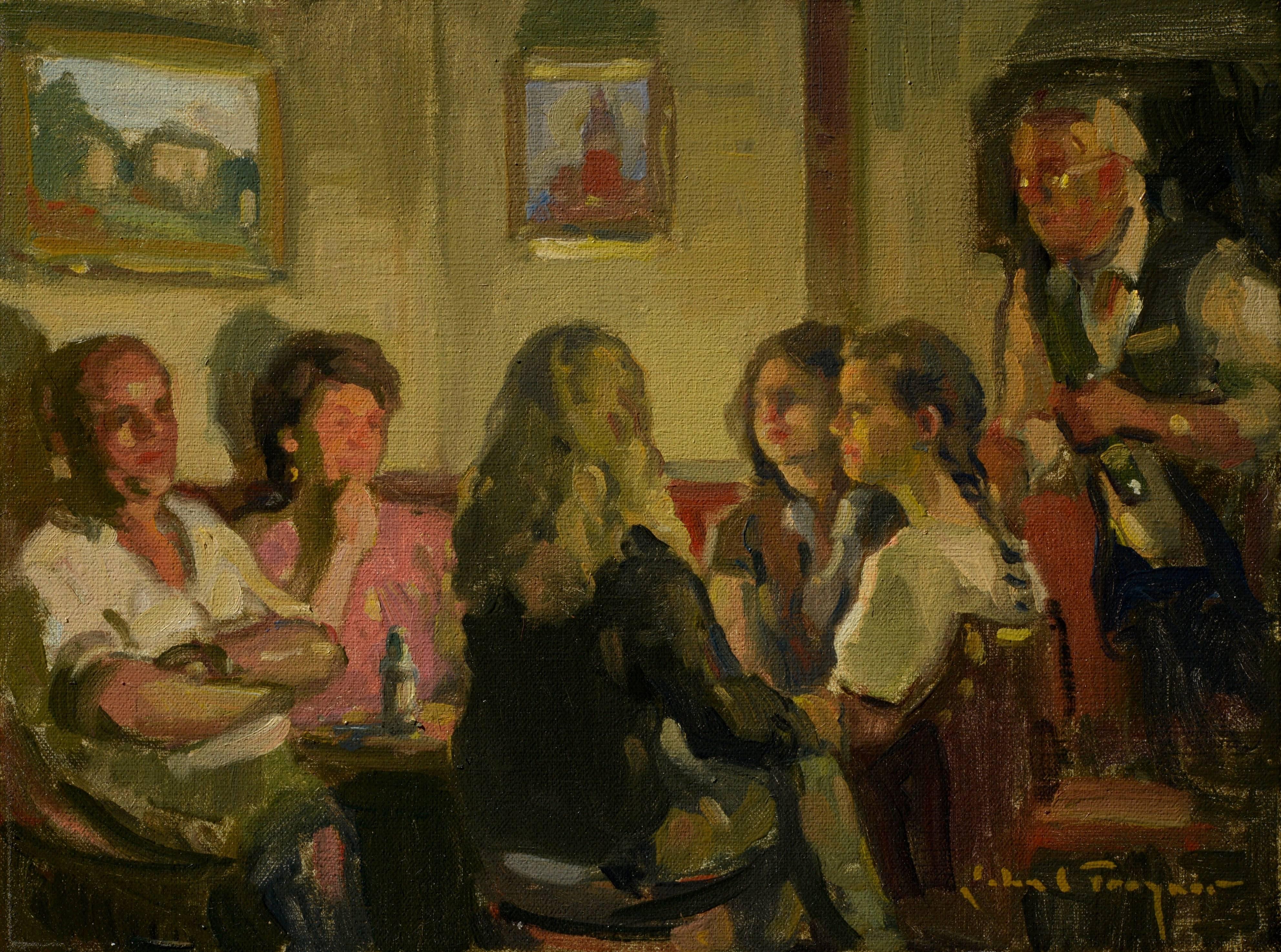 Sunday Evening Stories - Painting by John C. Traynor