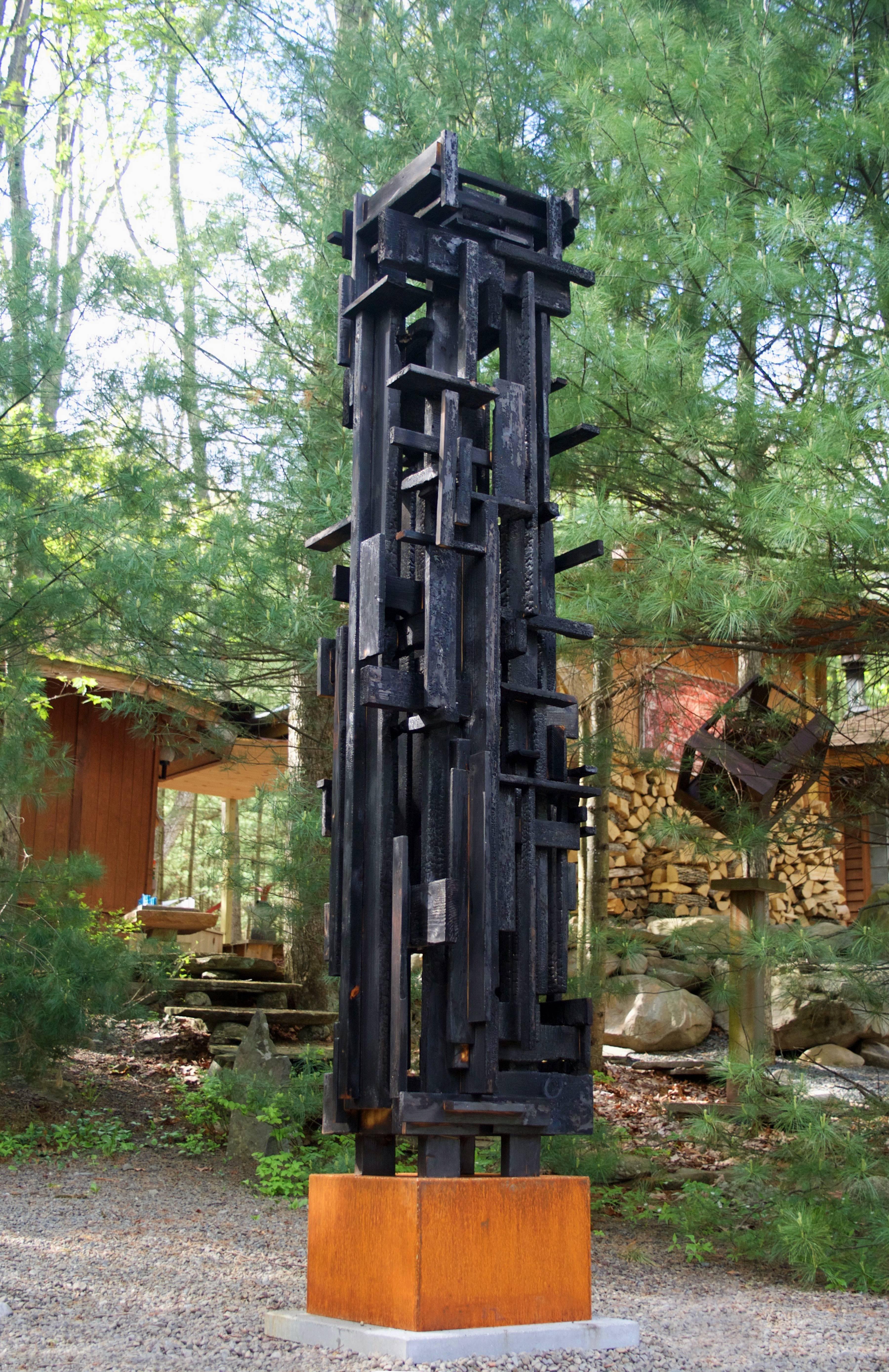 Tom Holmes Abstract Sculpture - Night Path Tower I
