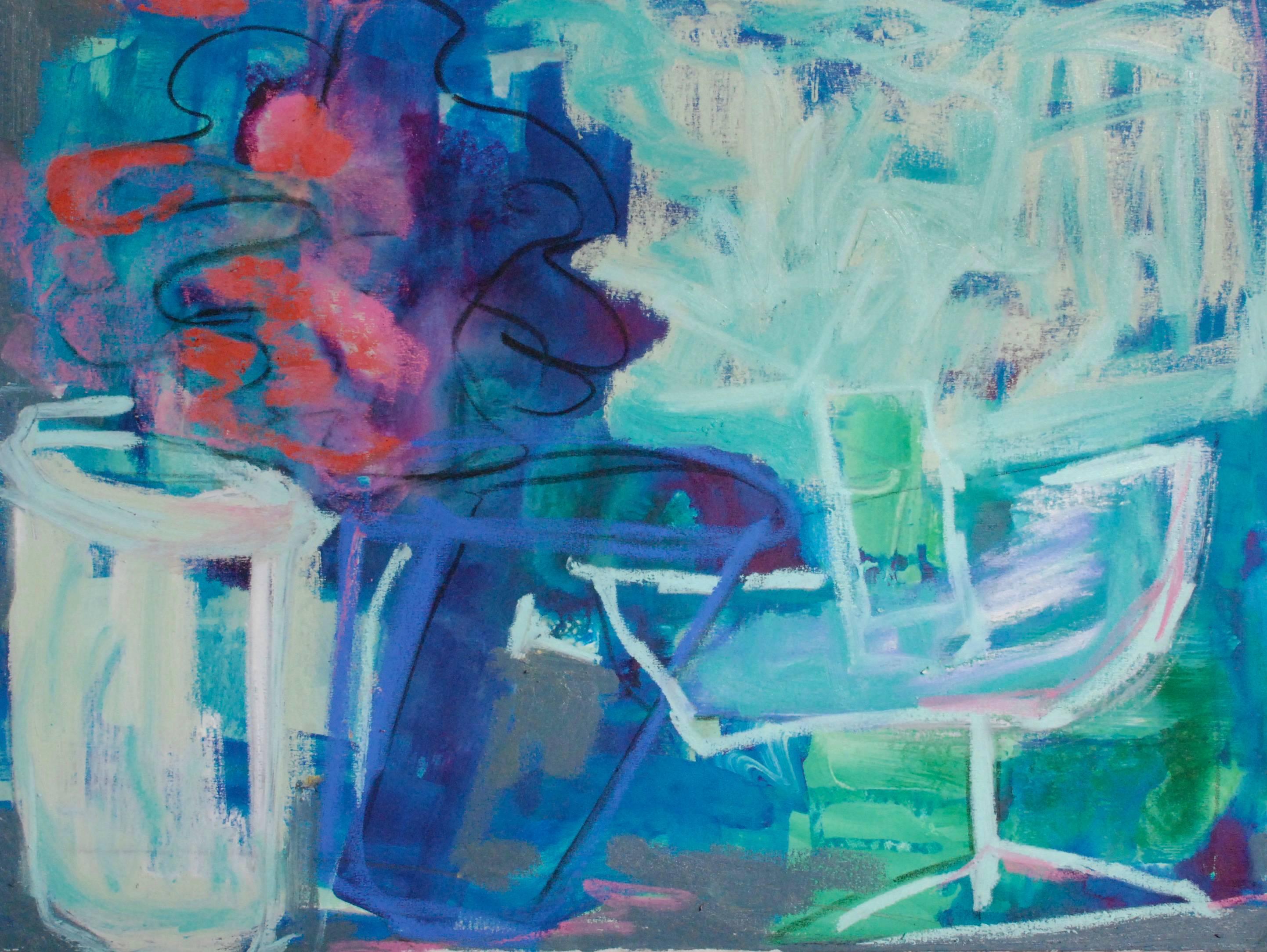 Laurie Kalb Abstract Painting - Greenery and Outside In