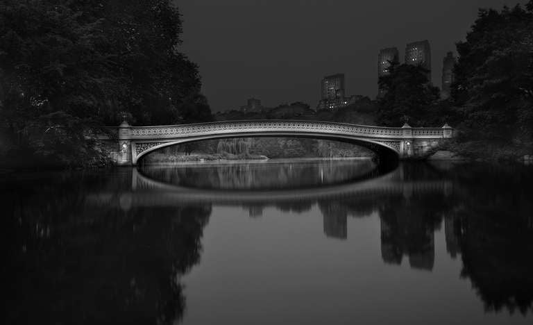 Michael Massaia Black and White Photograph - Bow Bridge, Deep in a Dream - Central Park series