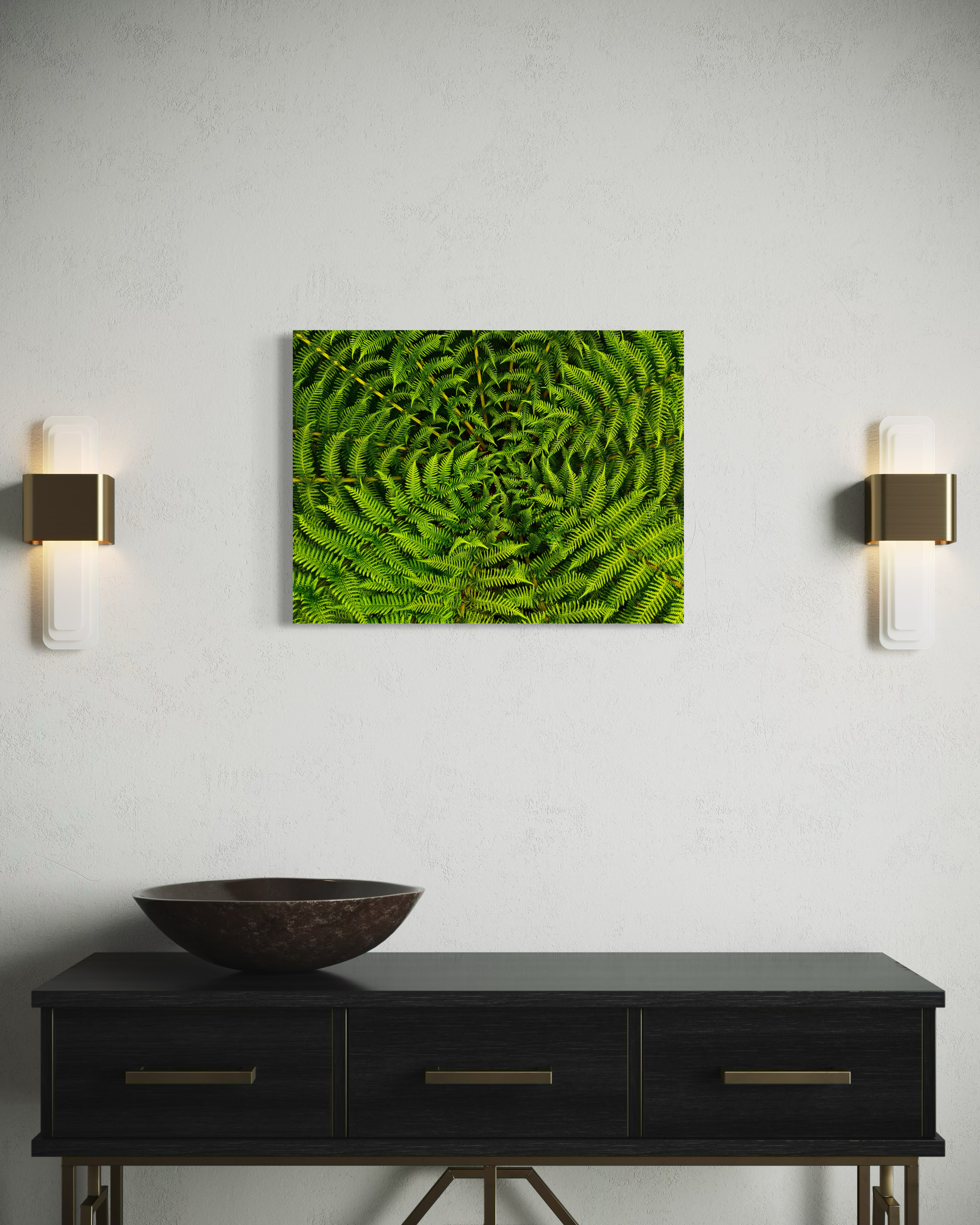Green Vortex – Zeitgenössische botanische Kunstfotografie mit Farnen