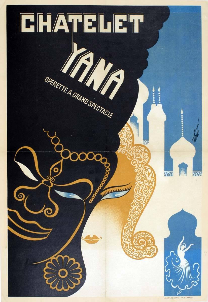 Erté Figurative Print - Erté's Poster for "Yana" at the Théâtre du Châtelet in Paris, 1936-1937