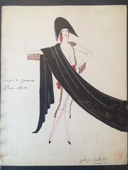 Original Costume Drawing by José de Zamora, 1929