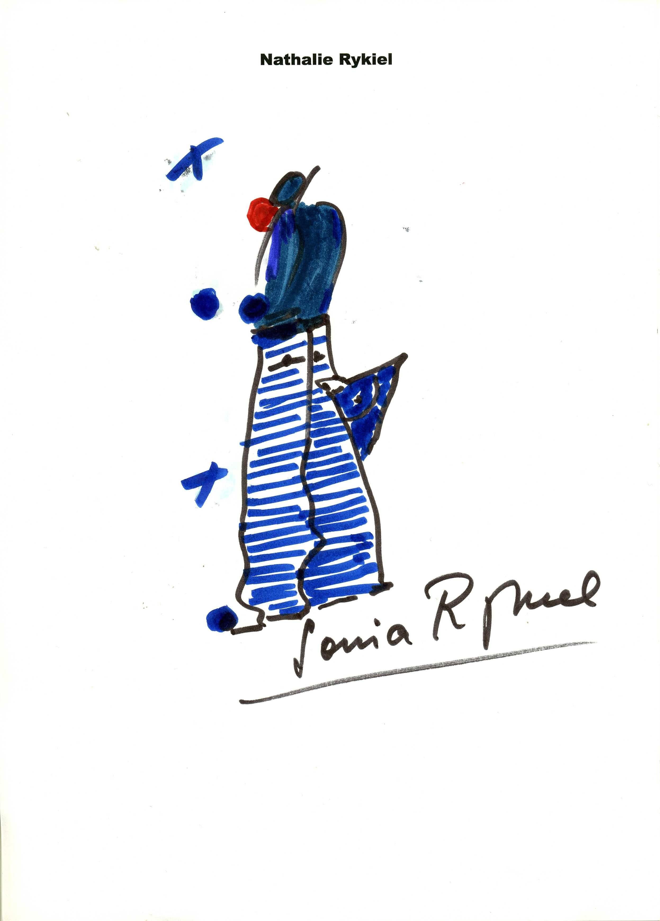 French Fashion designer Sonia Rykiel Personal Drawing
2000's