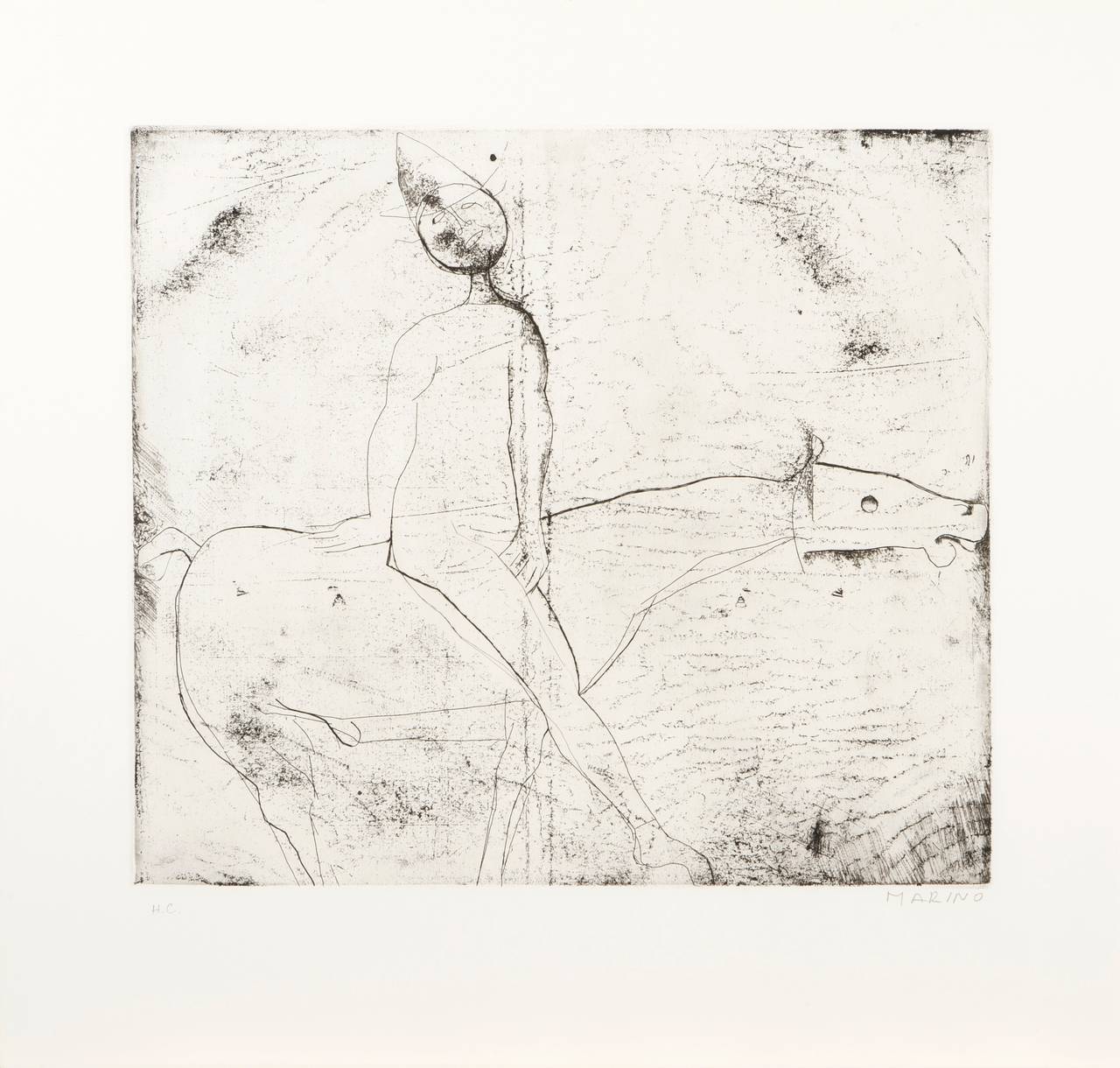 Gioco di cavaliere - Print by Marino Marini