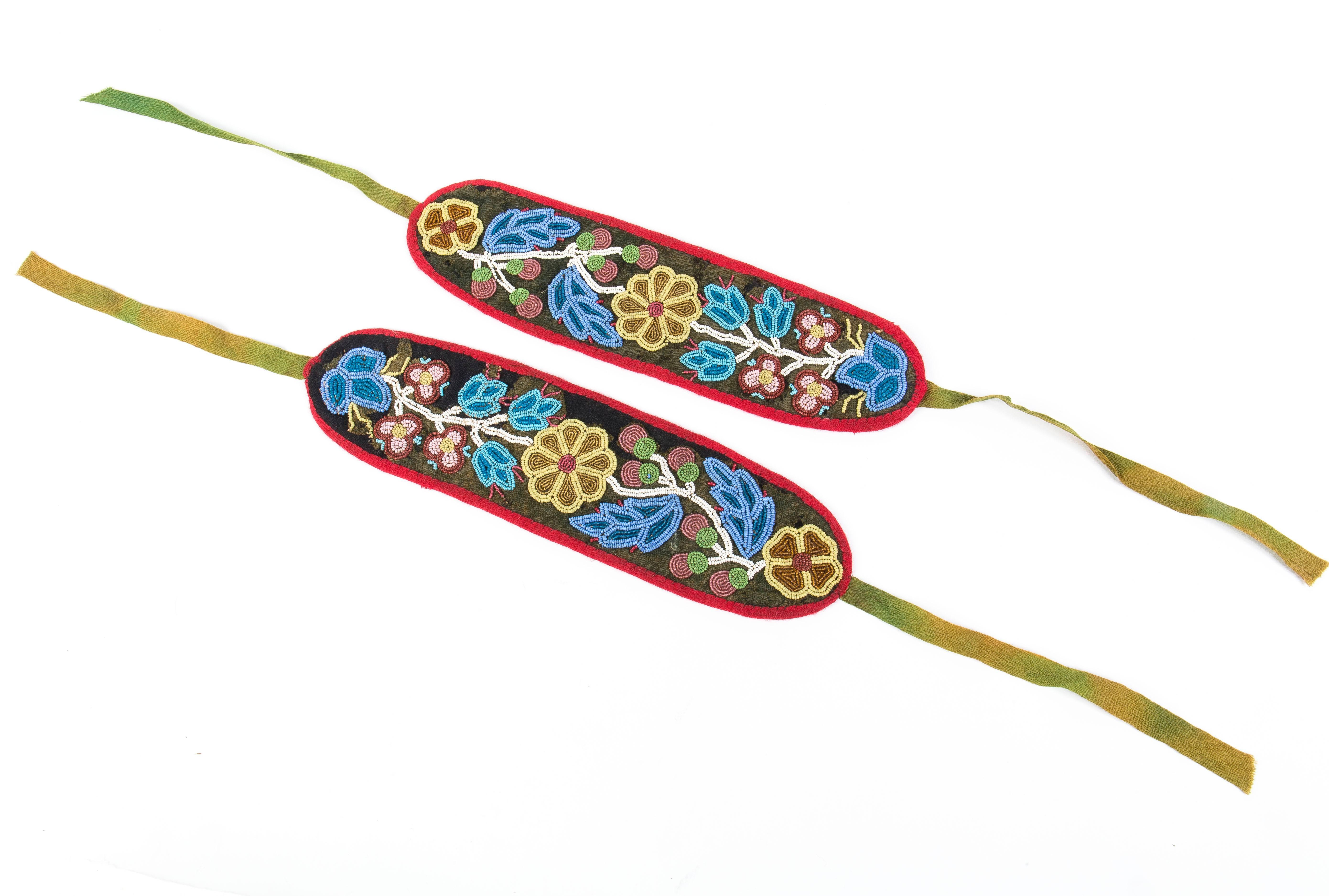 American Indian Art
Cree armbands
Saskatchewan, Canada, circa 1890
Velvet fabrics, Murano beads