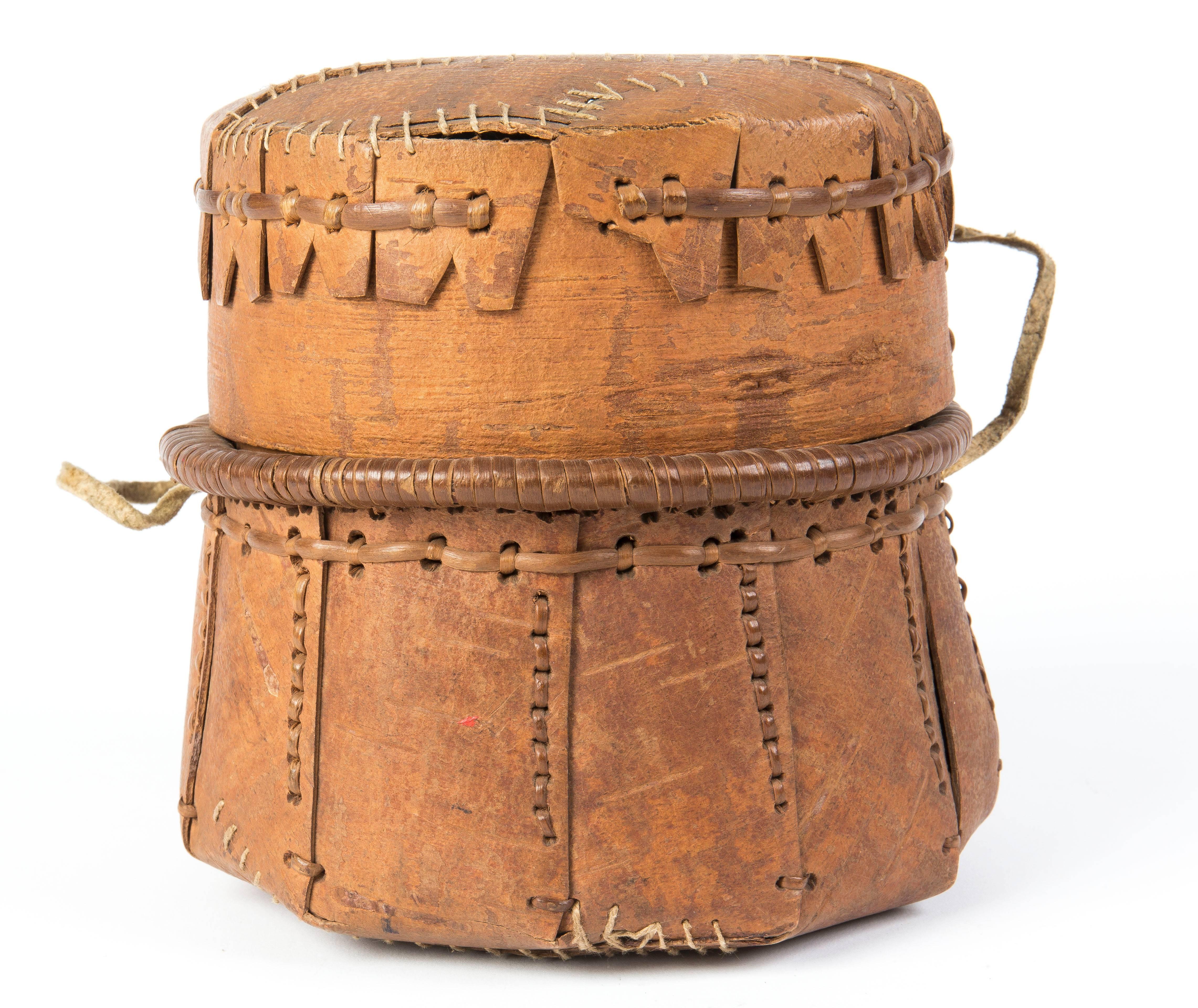 American Indian Art, Small Basket of Saskatchewan Cree, Canada, Circa 1910 1
