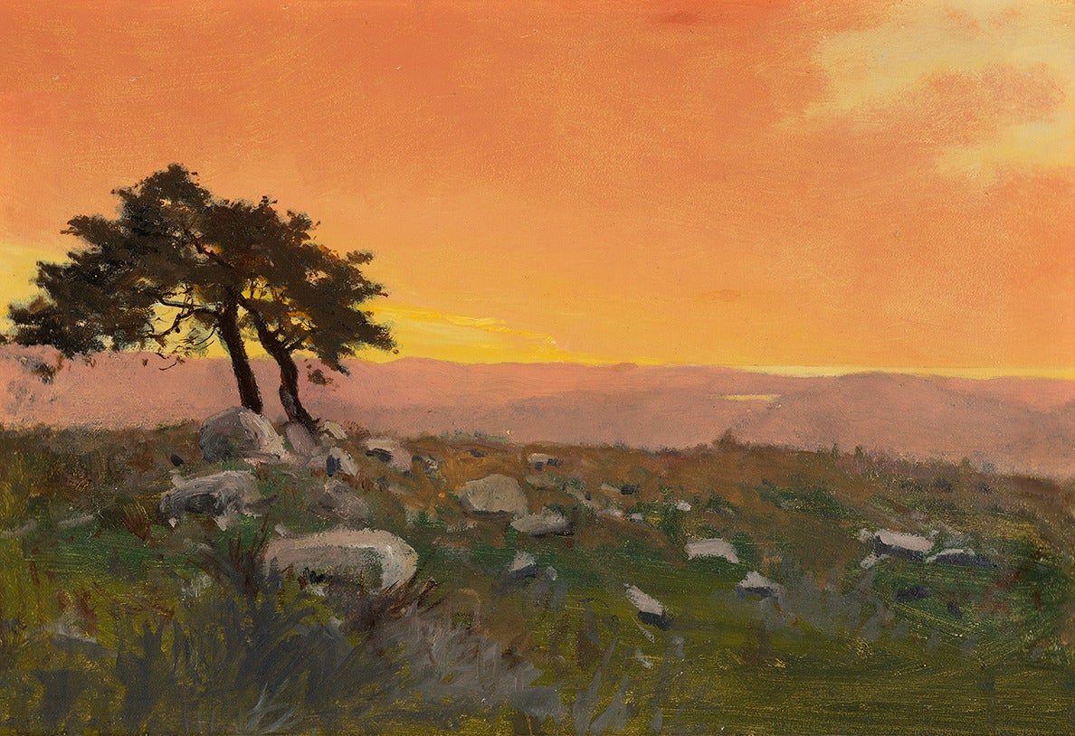 Lockwood De Forest Landscape Painting - California Hills at Sunset