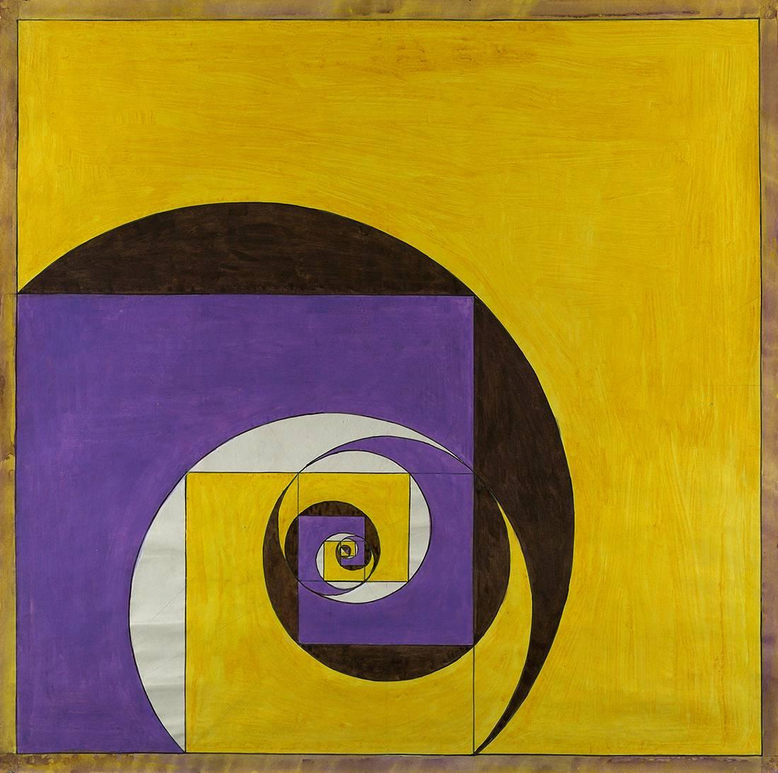 Benny Collin Abstract Painting - Untitled (Abstraction in Yellow and Purple)