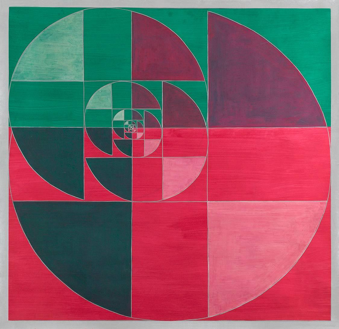 Benny Collin Abstract Painting - Abstract in Red and Green