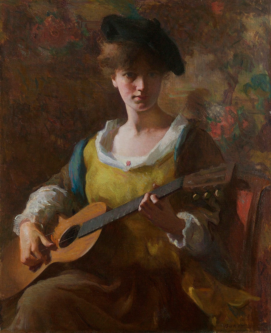 Samuel Burtis Baker Figurative Painting - Viola with Guitar