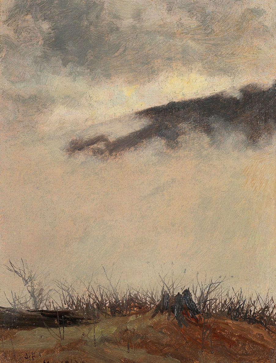 Lockwood De Forest Landscape Painting - Mountain and Fog, Adirondacks